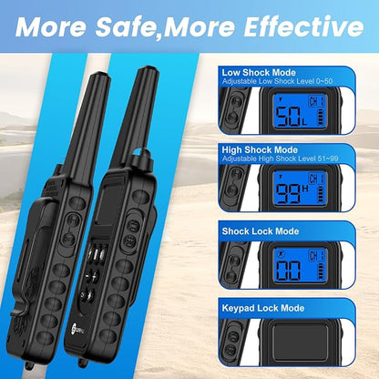 Dog Training Collar with Remote, Electronic Dog Shock Collar with Beep, Vibration, Shock, Light and Keypad Lock Mode, Electric Dog Collar Set for Small Medium Large Dogs (Black Green)