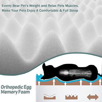 Dog Crate Pad 24x17 inch Gray Memory Foam Dog Bed Mat for Small Dog Cat Grey Washable Puppy Sleeping Bed Anti Slip