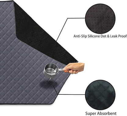 Hexagon Washable Liner for Small Animal Playpen, Portable Reusable Guinea Pig Playpen Pad Hamster Cage Pee Pad Super Absorbent Indoor Waterproof Anti-Slip for Rabbit Bunny (Dark Grey -47Inch)