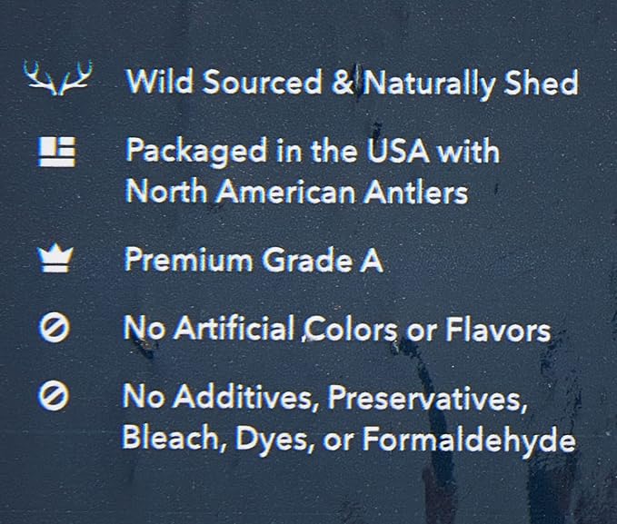 Amazon Brand - Wag Dog Elk Antler Chew, Naturally Shed, Whole, Medium 6-7.5 inches (Best for Dogs 15-30 lbs), 2.90 Ounce (Pack of 4)