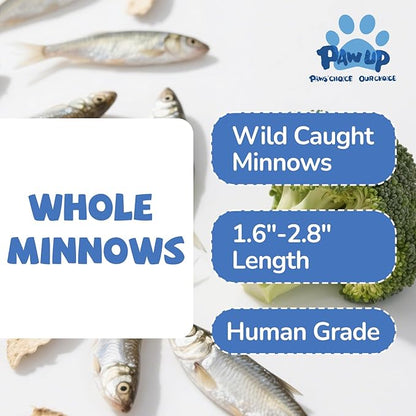 Freeze Dried Minnows Dogs Treats  100% Raw Single-Ingredient Pet Fish Snacks  Rich in Omega-3, Grain-Free  Healthy Training Rewards & Meal Toppers, 2.8 oz