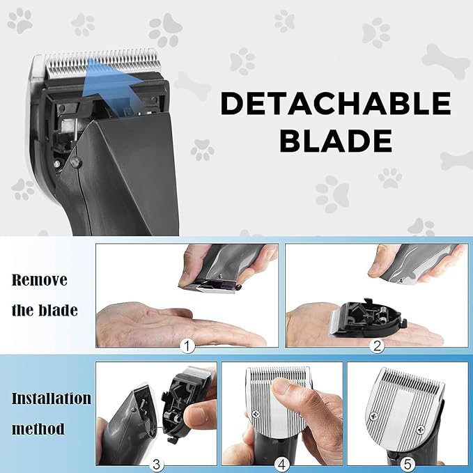 5 in 1 Replacement Blades Compatible with Bravura Clipper Chromado,Creativa, Figura Dog Clippers for Dogs Grooming (5 in 1/2Pack)
