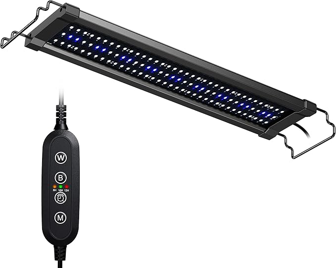NICREW ClassicLED Gen 2 Aquarium Light, 15 Watts, Dimmable LED Fish Tank Light with 2-Channel Control, White and Blue LEDs, Size 18 to 24 Inch
