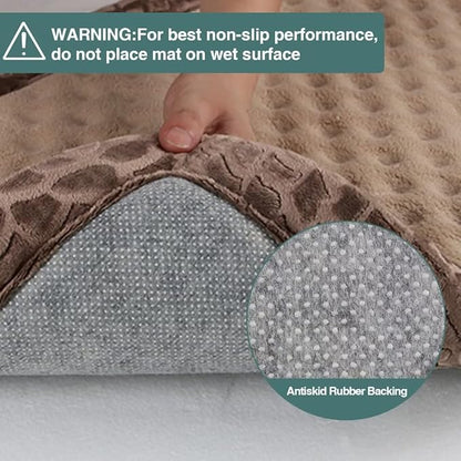 30 inch Dog Crate Bed Kennel Mat Indoor Cage Pad Medium Small Flat Thin Memory Foam Doggy Beds Washable Anti Slip Brown Puppy Sleeping Mat