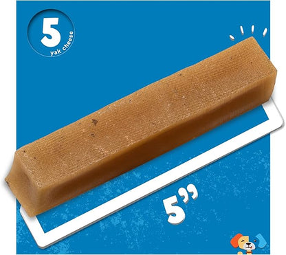 Jack&Pup Himalayan Dog Chew - Large Yak Chews for Dogs (5 Pack) Premium Long Lasting Yak Cheese Dog Treats - Natural Dog Chew Sticks; Excellent Rawhide Alternative (1lb Bag)
