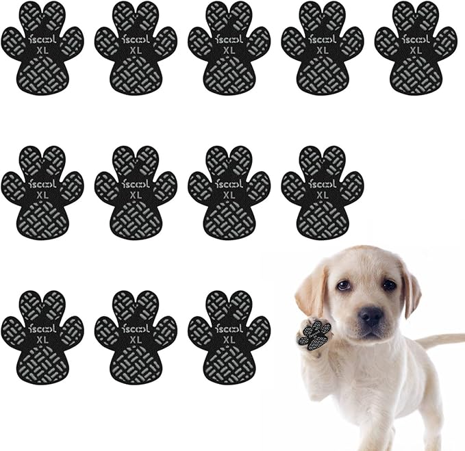 Paw Protection Anti-Slip Handle Prevents Your Dog from Slipping on Hardwood Floors,Perfect for hot Roads,Disposable self Adhesive Dog Shoes Boots Socks Replacement 24pcs (XL)