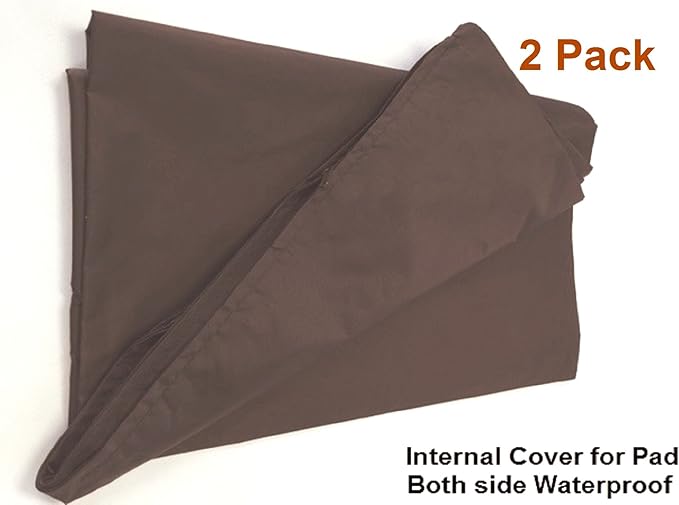 Dogbed4less 2 Pack Internal Duvet Case Waterproof Zipper Dog Bed Cover for Jumbo Large 55"x47"X4" Memory Foam Pad Pet Bed - 59"x51" Flat