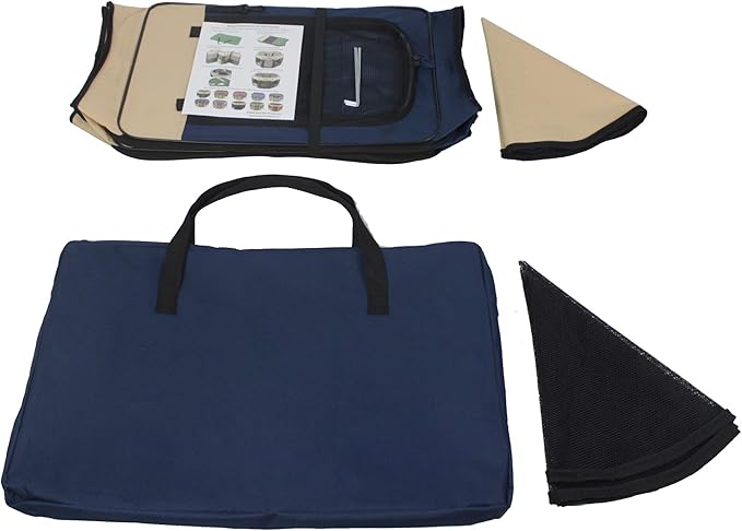 EliteField 2-Door Soft Pet Playpen (2 Year Warranty), Exercise Pen, Multiple Sizes and Colors Available for Dogs, Cats and Other Pets (30" x 30" x 20"H, Beige+Navy Blue)