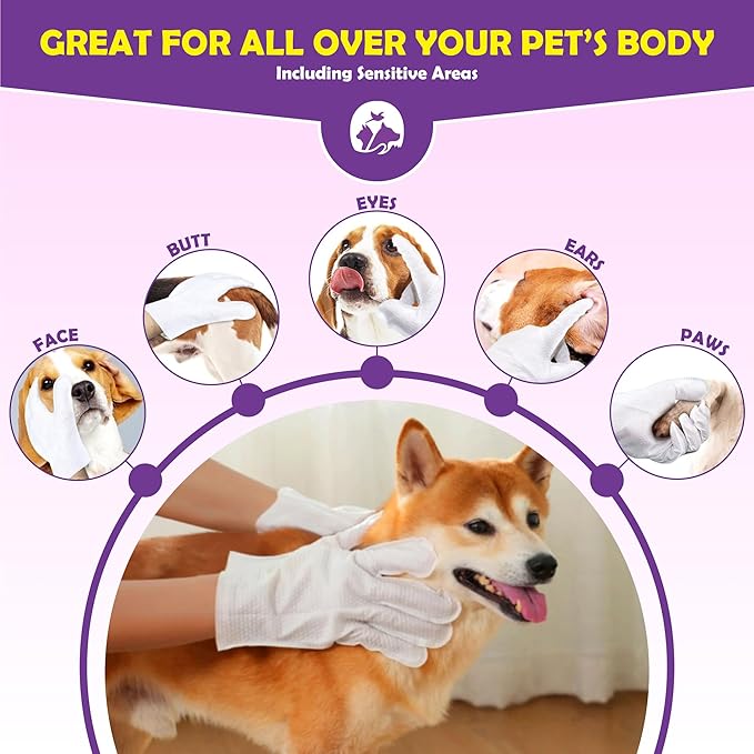 Flintstone Dog Wipes Cleaning Deodorizing - Hypoallergenic Cat Wipes - Extra Thick Wet Dog Wipes for Paws and Butt - Daily Care & Travel Pet Wipes - Latest Pet Wipes for Dogs, Puppy & Cats  24pcs