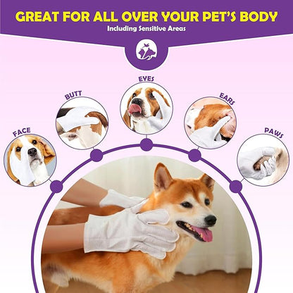 Flintstone Dog Wipes Cleaning Deodorizing - Hypoallergenic Cat Wipes - Extra Thick Wet Dog Wipes for Paws and Butt - Daily Care & Travel Pet Wipes - Latest Pet Wipes for Dogs, Puppy & Cats  24pcs