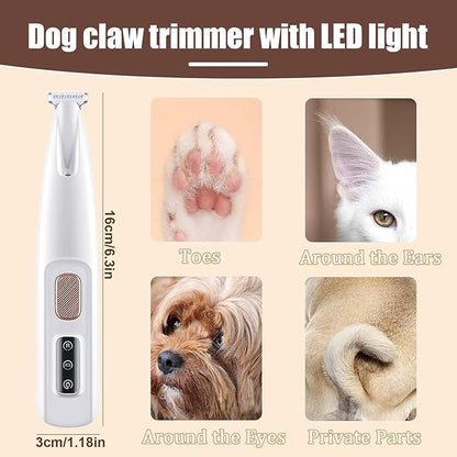 Dog Paw Trimmer,2025 Upgrades Dog Paw Trimmer with LED Light,18 mm Widen Blade, 35 dB Low Noise,Rechargeable Pet Electric Hair Clipper for Dogs and Cats