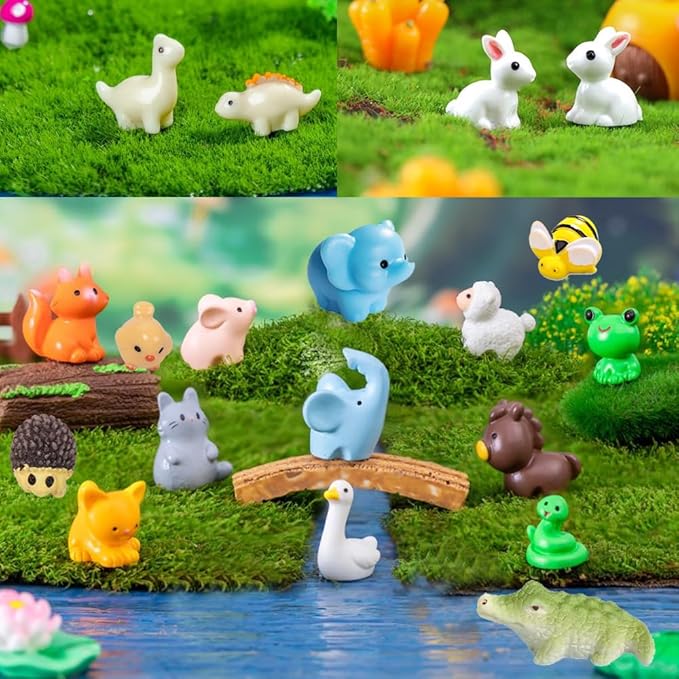 46pcs Mini Resin Animal Styles Tiny Resin Animals