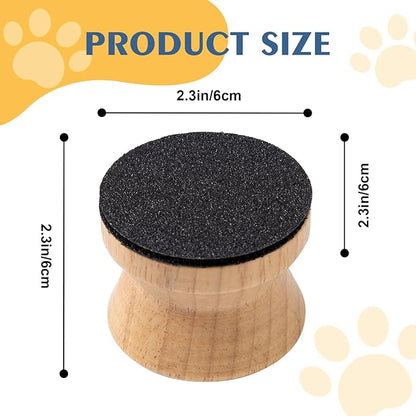 Dog Nail File with 4 Pcs Replaceable Sandpaper, No Pressure Dog Nail File, Wooden Dog Nail File Scraper Small Nail Scratch Board for Puppy (Wood)