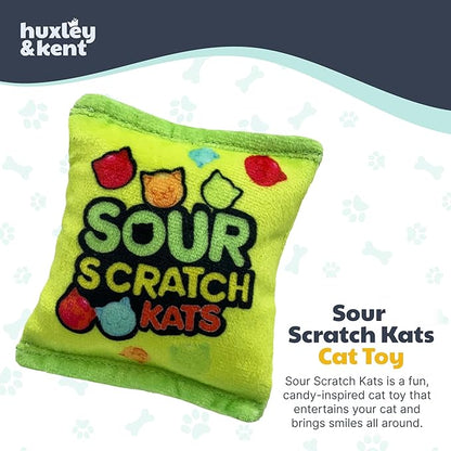 Huxley & Kent Plush Cat Toy - Interactive Catnip Toy for Cats & Kittens - Soft with Crinkle & Catnip - Fun Indoor Play - Sour Scratch Kats