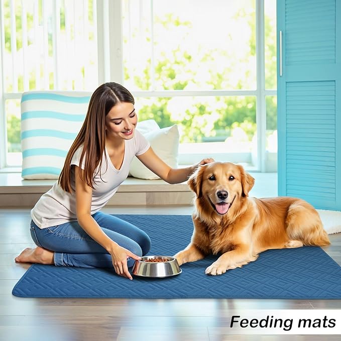 hyha Waterproof Dog Blanket, Soft Pet Bed Blankets, Waterproof Sofa Couch Cover for Dogs Washable, Reversible Pet Couch Covers for Sofa Furniture (30x80 Inch, Navy Blue/Blue)