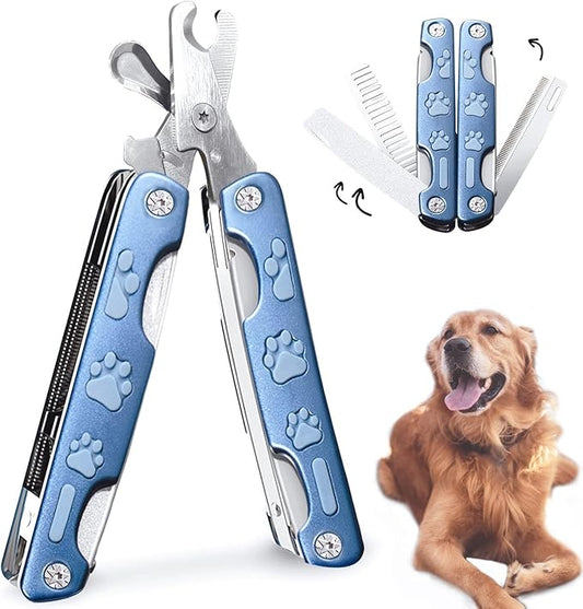 Professional Dog Nail Clipper for Sensitive Dogs,Dog Nail Trimmer for Large Medium Small Breeds,Sharp Puppy Dog Toenail Clipper for Thick Nails,Multifunction Heavy Duty Pet Nail Clipper with Nail File