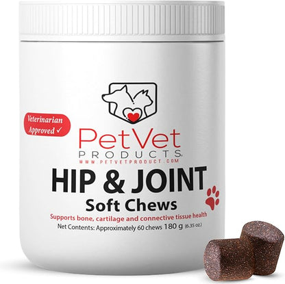 Dog Hip and Joint Supplement - Glucosamine for Dogs (Beef Liver, 60 Chews) - Dog Joint Supplement with MSM, Chondroitin, Vet Approved Dog Vitamins -Mobility Joint Pain Supplements
