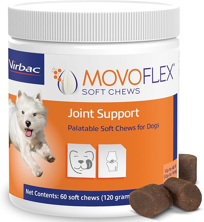 Joint Support Supplement for Small Dogs - Hip and Joint Support - Dog Joint Supplement - Hip and Joint Supplement Dogs - 60 Soft Chews (by Virbac)