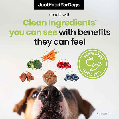 JustFoodForDogs Skin & Allergy Care Soft Chews Supplement for Dogs, Seasonal Allergies, Itchy Skin, Inflammation, Immune Support - 45 Count