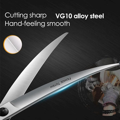 Dog Grooming Scissors: 7.0" Left Handed Pet Shears Made Of Advanced Stainless Steel Alloy for Trimming Dogs Cats and Other Pets Face and Paws