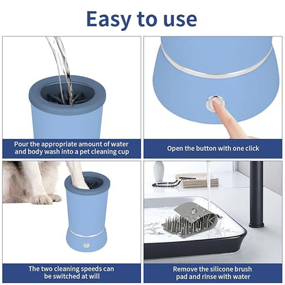 Dog Paw Cleanerï¼_utomatic paw cleaner For dogs, Type-c Charging, Designed For Small To Medium Sized Dogs ï¼_asy To Carryï¼_eeps Homes Clean (blue)