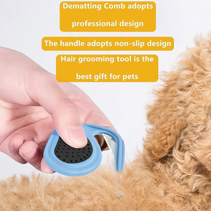 2 PCS Pet Grooming Tool Professional Dematting Comb Dog Detangler Brush Hair Grooming Tool Dog Undercoat Rake Grooming Rake for Grooming - Cuts Through Matts & Tangles with Ease(Blue_reen