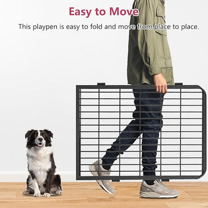 Dog Playpen 40" Height 10 Panels Puppy Playpen Indoor Portable Dog Fence Outdoor for Yard Indoor Dog Pen for Medium/Small Dogs, Heavy Duty Pet Pen for RV, Camping, Yard