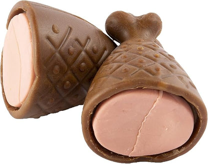 DreamBone Holiday Ham Flavored Chews 6 Count, Made with Real Chicken, Rawhide-Free Chews for Dogs