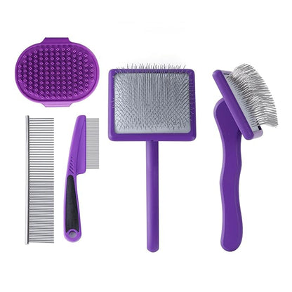 Dog Slicker Brush for Long Haired Dogs Doodle Brush for Dogs Large Dog Slicker Brush for Goldendoodles with Ergonomic Solid Wooden Handle Long Pin Grooming Brush for Dogs (Purple)