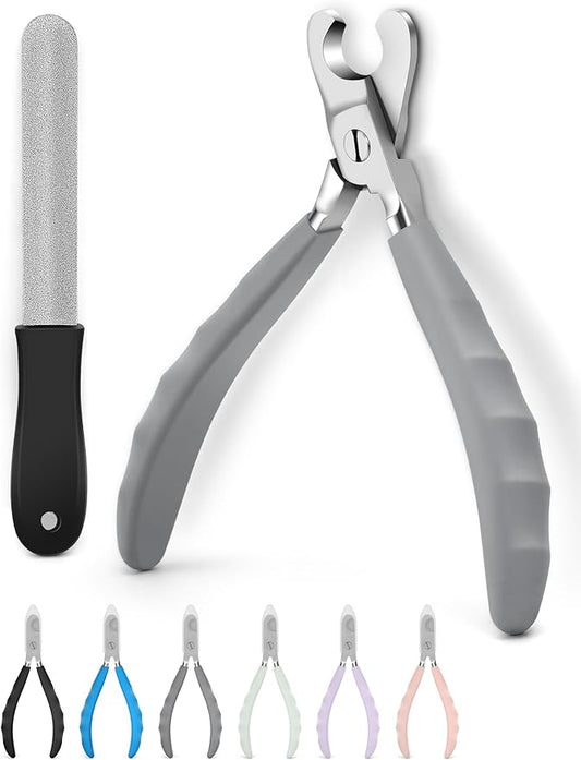 Heavy Duty Dog Nail Clippers -_uts Thick Nails Like Butter__pgraded Large Opening Professional Toenail Trimmer Razor Sharp Blade for Medium to Giant Breed (Gray)
