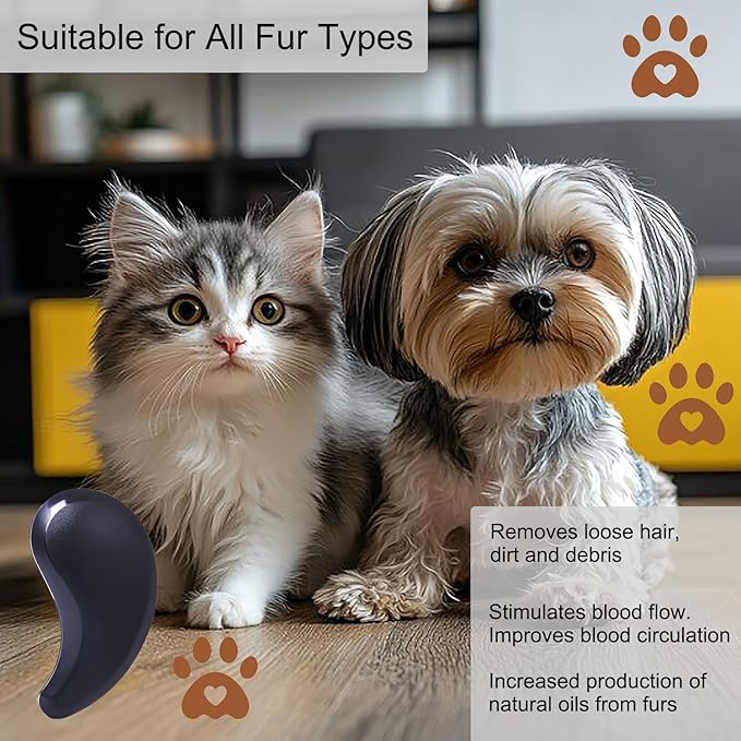 Puppy Brush, Soft Dog Brush for Grooming, Puppy Hair Remover Brush Comb, Grooming Tool for Poodles, Teddy, Yorkies, Maltese, Shih Tzu, Chihuahua, Black