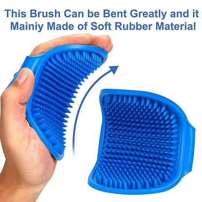 2 Pack Dog Grooming Brush, Premium Pet Bath Brush with Adjustable Ring Handle for Bathing - Massaging -Hair Removal - on Wet or Dry Hair, for Long Short Haired Dogs and Cats