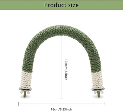 2 Pcs Bird Stand Perch U Shape Hemp Rope Green Wood Parrot Perches for Small Birds,Parakeets Macaw Cockatiels Conures Love Birds Finches,Bird Training Educational Stand Toys (Small-2 Pack)