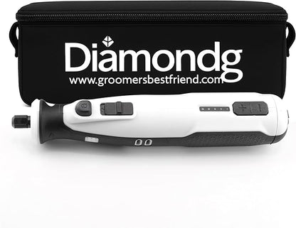 Diamondg Cordless Dog Nail Grinder with Quiet Sound & LED Tip for Large & Small Dogs, 4hrs. Runtime - Electric Dog Nail Trimmer, Heavy Duty Rotary Tool Alternative to Toenail Clippers & Filers