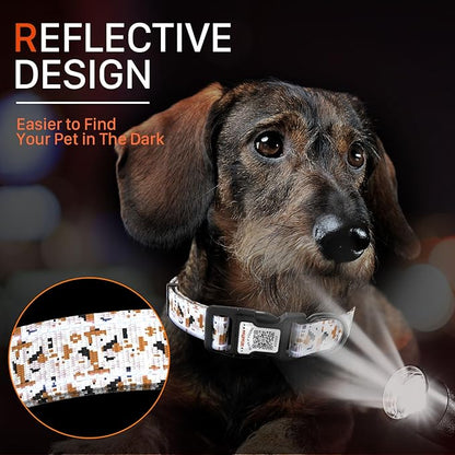 Reflective Dog Collars for Puppy Soft Nylon Camo Gray Sized XS