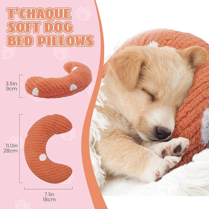 T'CHAQUE Cat Pillow, Dog Neck Pillow Anxiety Relief, Comfort Cat Pillows for Indoor Catsï¼ Ultra Soft Dog Calming Pillow Bed, Half Donut Cuddler Sleeping Improve Pillow Pet for Upper Spine Support