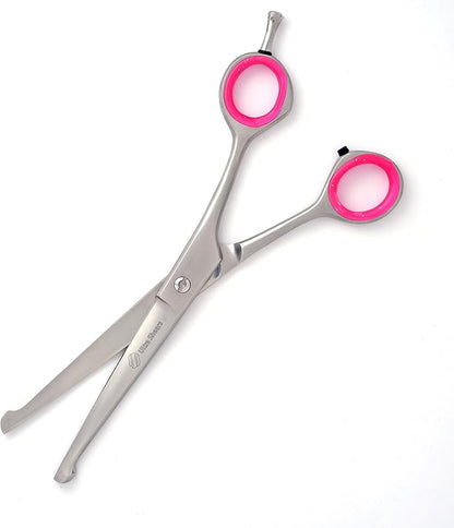 6.5" Dog Face & Paw BALLTIP Grooming Scissors Safety Pet Shears Japanese SS Dark Satin Finish