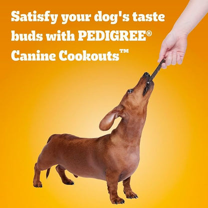 Pedigree Canine Cookout Soft Dog Treats, Beef Flavored Meaty Sticks, 18.2 oz. Bag, Pack of 4