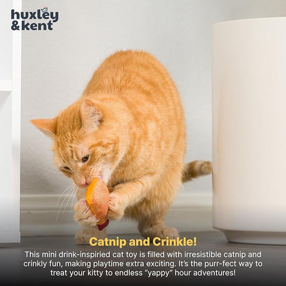 Huxley & Kent Plush Cat Toy - Interactive Catnip Toy for Cats & Kittens - Soft Kitty Toy with Crinkle & Catnip - Fun Indoor Play Toy - Hairball Cinnamon Whiskey