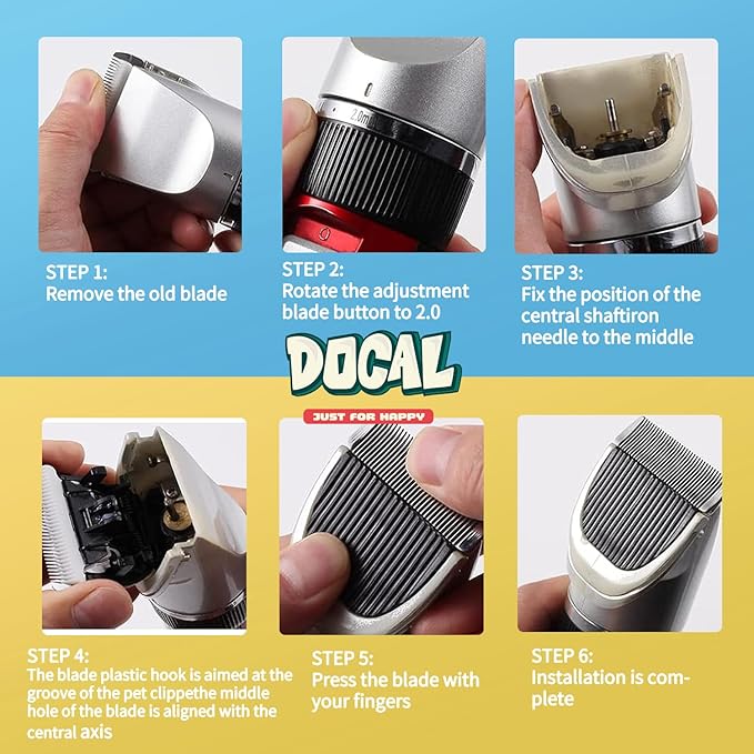 5F Pet Grooming Clipper Replacement Blade Compatible for Most Dog Hair Clipper & one-isall Dog Grooming Clippers, Made of Ceramic Blade & Stainless Steel Blade Size 5F Cut Length 6mm (2 Packs)