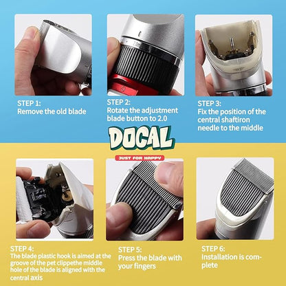 7F Pet Grooming Clipper Replacement Blade Compatible for Most Dog Hair Clipper & one-isall Dog Grooming Clippers, Made of Ceramic Blade & Stainless Steel Blade Size 7F Cut Length 3mm (2 Packs)