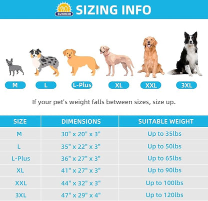 Extra Large Dog Bed Waterproof Dog Bed, Jumbo Orthopedic Dog Beds with Removable Washable Cover for Large Dogs, Pet Bed Mat Egg-Crate Foam, 54"X42"X4", Grey