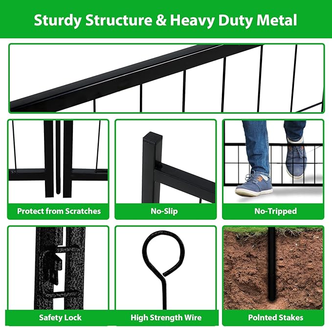 Dog Playpen Outdoor 16 Panels Heavy Duty Dog Pen 26" W_50" H Anti-Rust Exercise Fence with Doors for Large/Medium Pet Play for RV Camping Yard