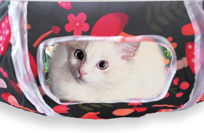 Sheldamy Cat Tunnel, S-2-Way Cat Tunnels for Indoor Cats, Collapsible Cat Play Tunnel, Interactive Toy Maze Cat House for Cats, Puppy, Kitty, Kitten, Rabbit