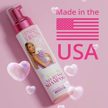 Paris Hilton Pet Iconic Lavender Scent No-Rinse Dog Shampoo, Waterless Dog Wash, Hypoallergenic, 280ml  Quick Clean for Dogs, Easy Grooming, No Rinse Needed