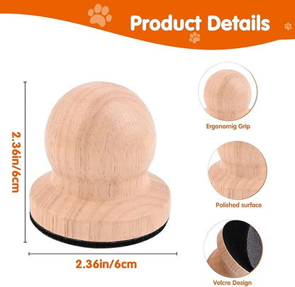 Dog Nail File Dog Scratch Board for Nails Wooden Handicraft Cat Dog Nail Scratch Pad with 4 Pcs Replaceable Sandpaper Dog Trainning Accessories Stress Free Nail Filing for Dogs(Wood)