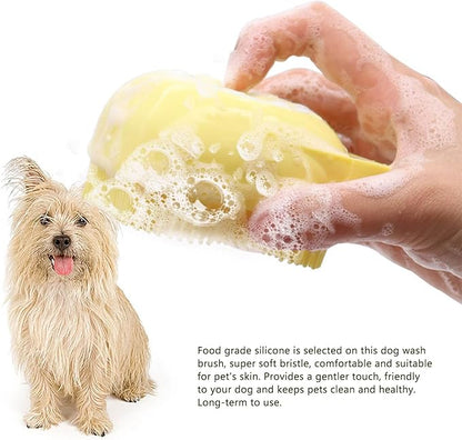 Pets Bath Brush | Scrubber for Bath | Dog Shampoo Brush | Dog Washing/Shower Brush, Suitable for Short/Long Haired Dogs, Dog Brush for Shedding, Bathing, Massaging & Grooming (2yellow) (2yellow2)
