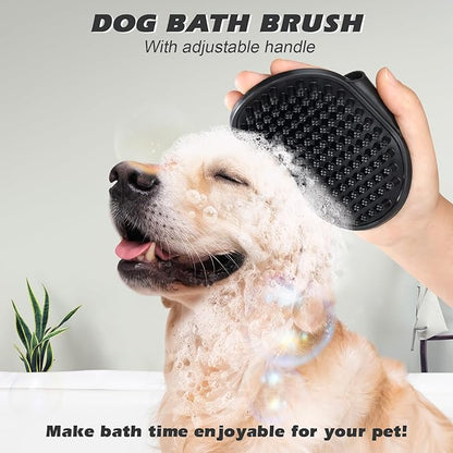 2PCS Dog Grooming Tools - Double-Sided Bath Brush for Shedding and Bathing - Small Animals Brushes, Suitable for Short/Long Haired Dogs, Premium Pet Supplies (Black White)
