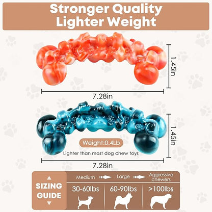 Large Dog Chew Toys: 2 Pack Dog Toys for Aggressive Chewers - Super Chewer Dog Toys for Large Dogs - Tough Dog Chew Toys - Indestructible Dog Toys for Medium, Large Dogs