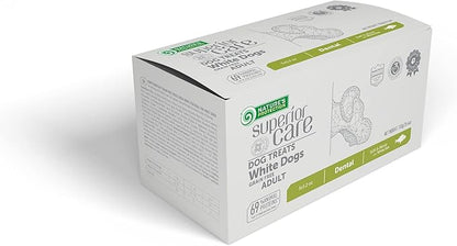 Nature's Protection Dental Chews for Dogs Teeth - Fights Bad Breath - Grain Free Dog Dental Treats for Small & Large Breed Adult Dogs with Light Fur, 5.2 oz (Superior Care - White Fish, Pack of 5)